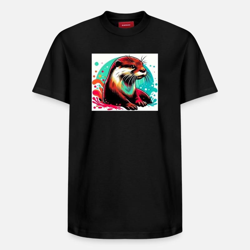 Otter - Relaxed Unisex Supima Cotton T-Shirt – von SPREAD - Schwarz