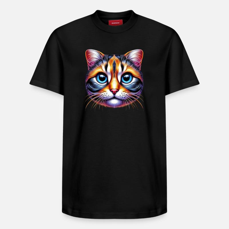 Chat - T-shirt unisexe décontracté en coton Supima – de SPREAD - noir