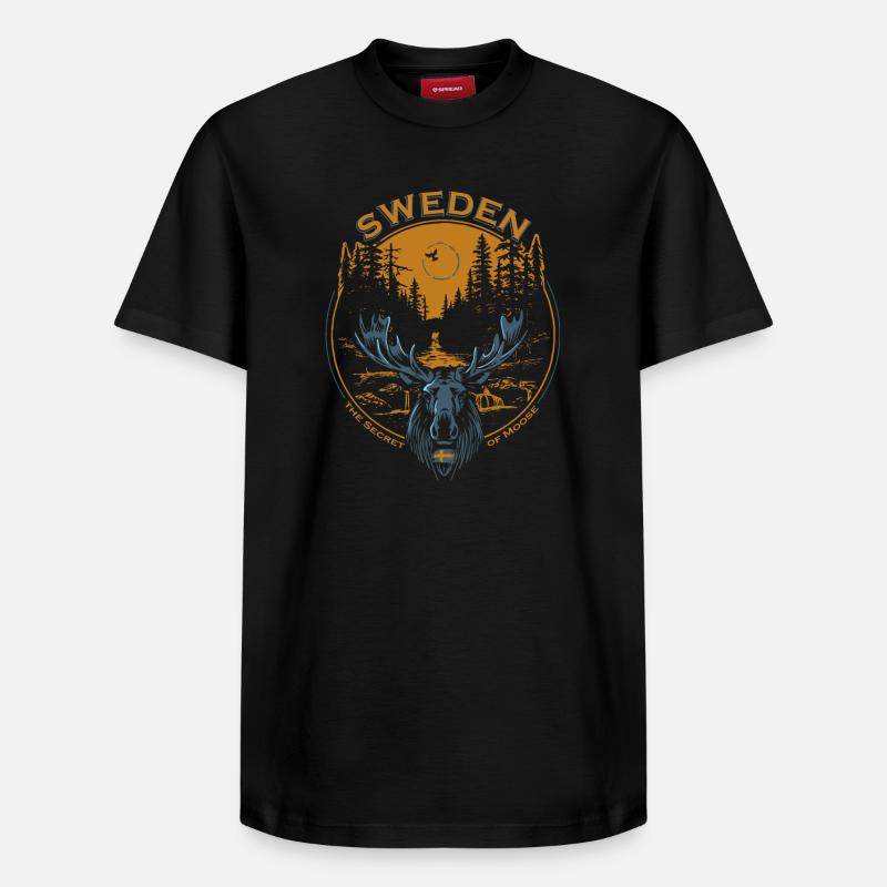 Suède - Orignal - Nature - T-shirt unisexe décontracté en coton Supima – de SPREAD - noir