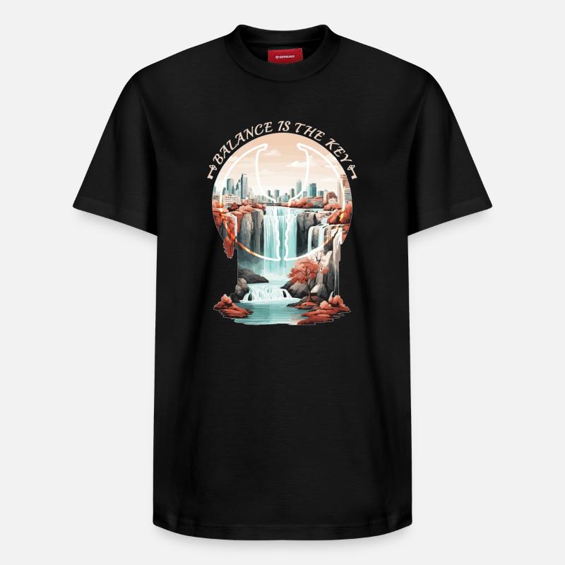 L’équilibre est la clé - T-shirt unisexe décontracté en coton Supima – de SPREAD - noir