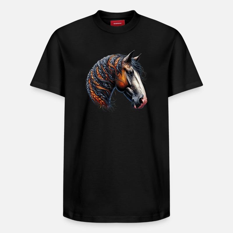 Cheval - T-shirt unisexe décontracté en coton Supima – de SPREAD - noir