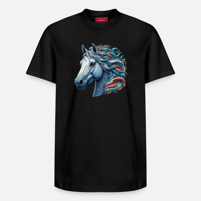 Cheval - T-shirt unisexe décontracté en coton Supima – de SPREAD - noir
