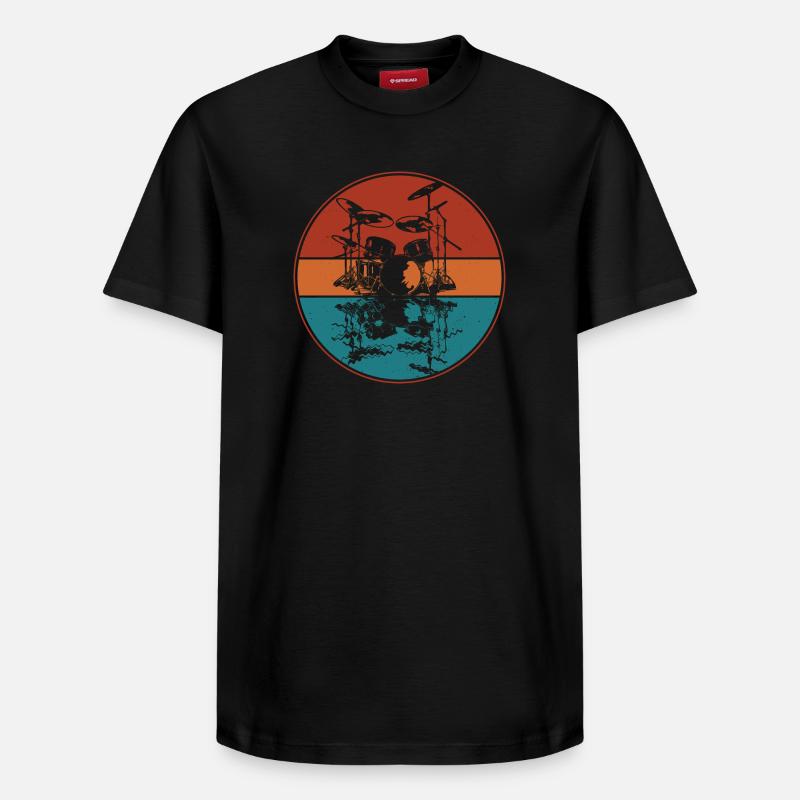 Drum set - T-shirt unisexe décontracté en coton Supima – de SPREAD - noir