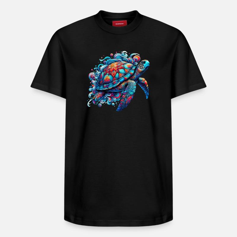 Tortue - T-shirt unisexe décontracté en coton Supima – de SPREAD - noir