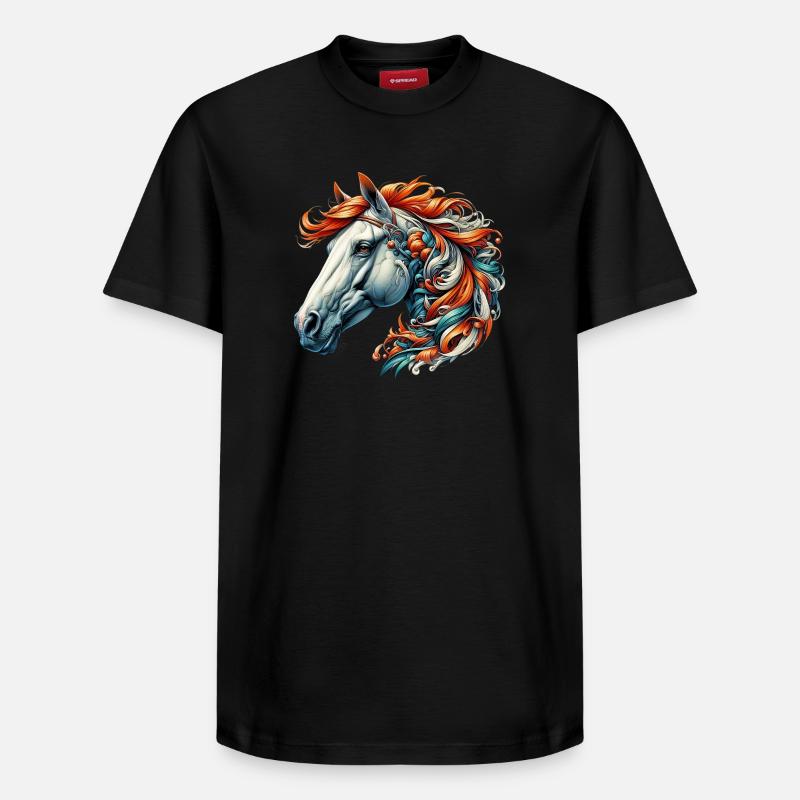Cheval - T-shirt unisexe décontracté en coton Supima – de SPREAD - noir