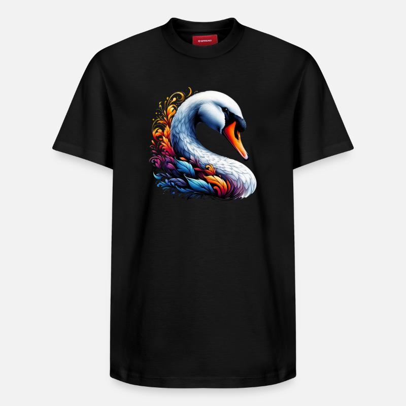 Cygne - T-shirt unisexe décontracté en coton Supima – de SPREAD - noir
