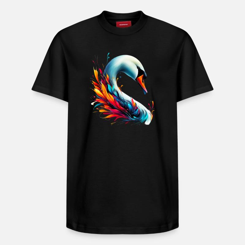 Cygne - T-shirt unisexe décontracté en coton Supima – de SPREAD - noir