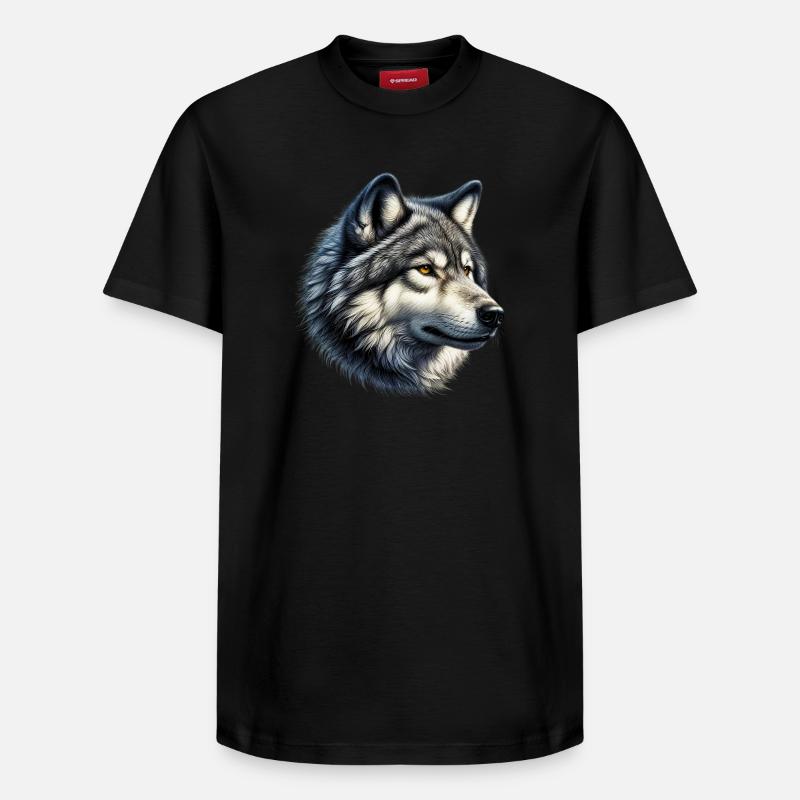 Wolf - Relaxed Unisex Supima Cotton T-Shirt – von SPREAD - Schwarz