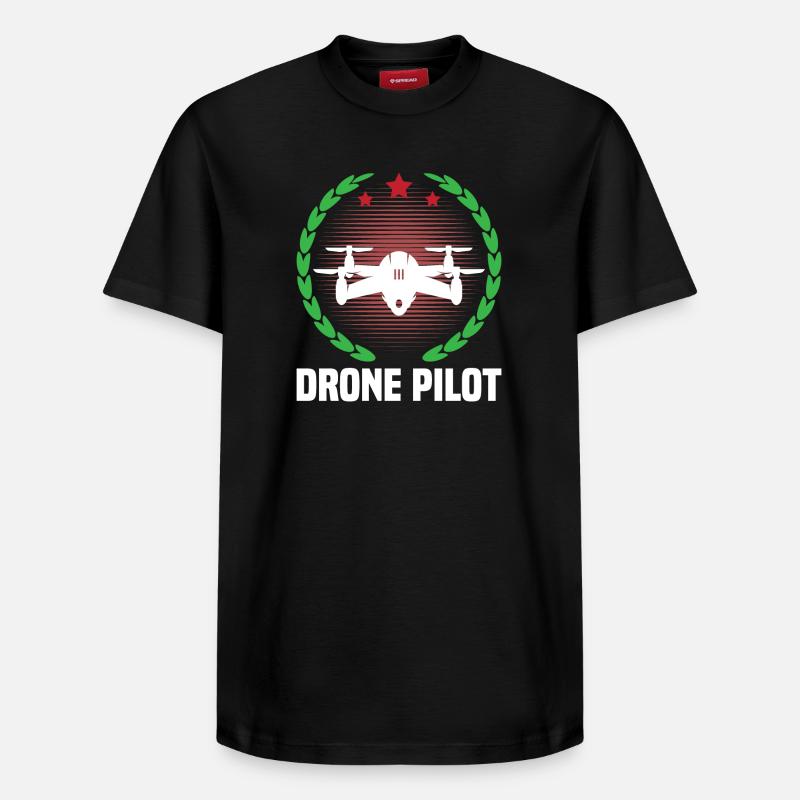 Pilote de drone - T-shirt unisexe décontracté en coton Supima – de SPREAD - noir