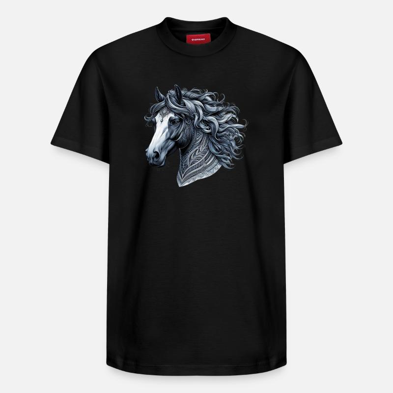 Cheval - T-shirt unisexe décontracté en coton Supima – de SPREAD - noir