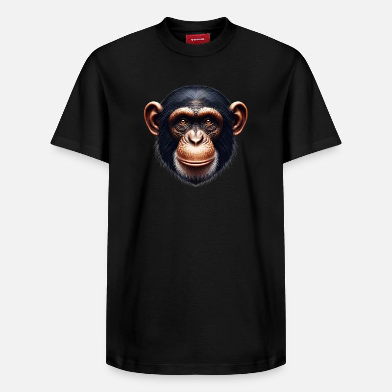 Singe chimpanzé - T-shirt unisexe décontracté en coton Supima – de SPREAD - noir