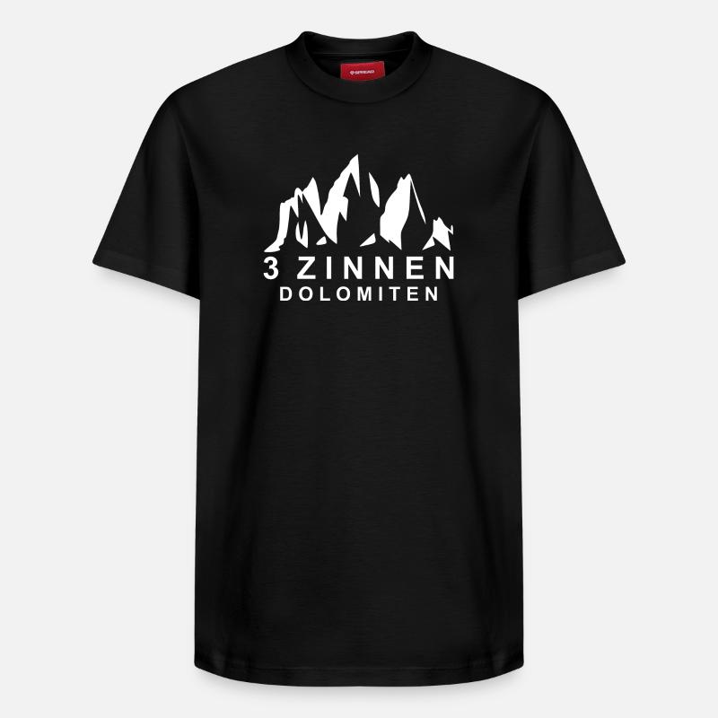 Dolomites des Trois Pics - T-shirt unisexe décontracté en coton Supima – de SPREAD - noir