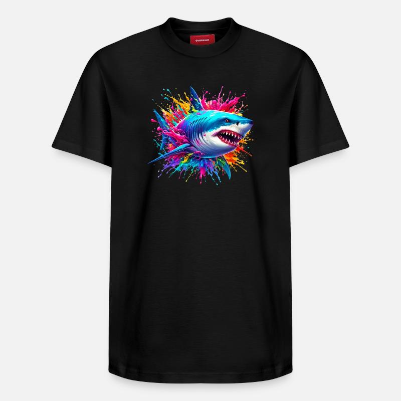 Requin - T-shirt unisexe décontracté en coton Supima – de SPREAD - noir