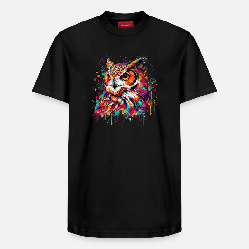 Hibou - T-shirt unisexe décontracté en coton Supima – de SPREAD - noir