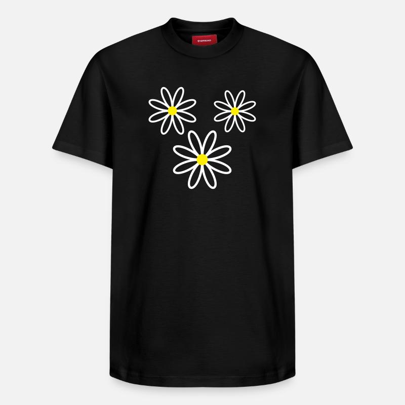 Gänseblümchen Blume - Relaxed Unisex Supima Cotton T-Shirt – von SPREAD - Schwarz