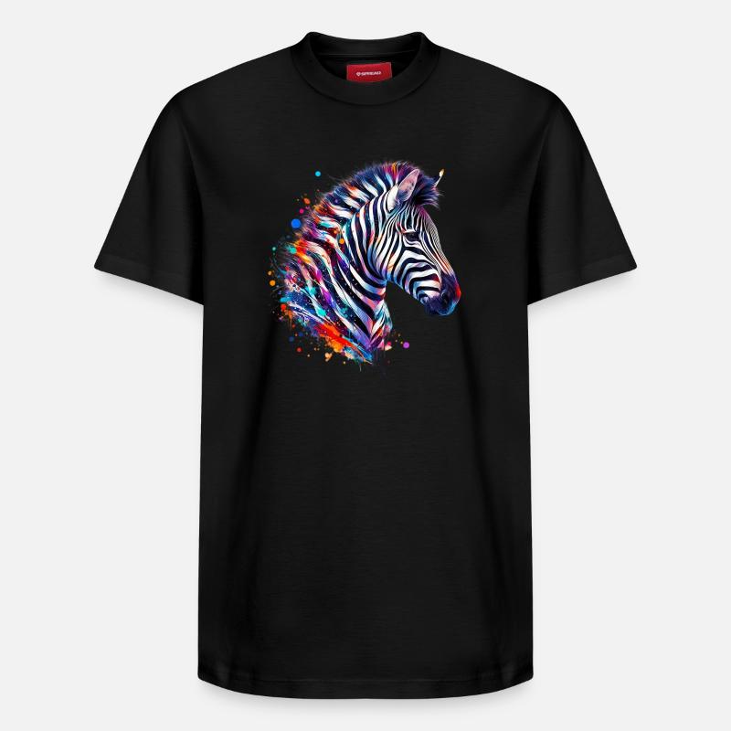 Zèbre - T-shirt unisexe décontracté en coton Supima – de SPREAD - noir