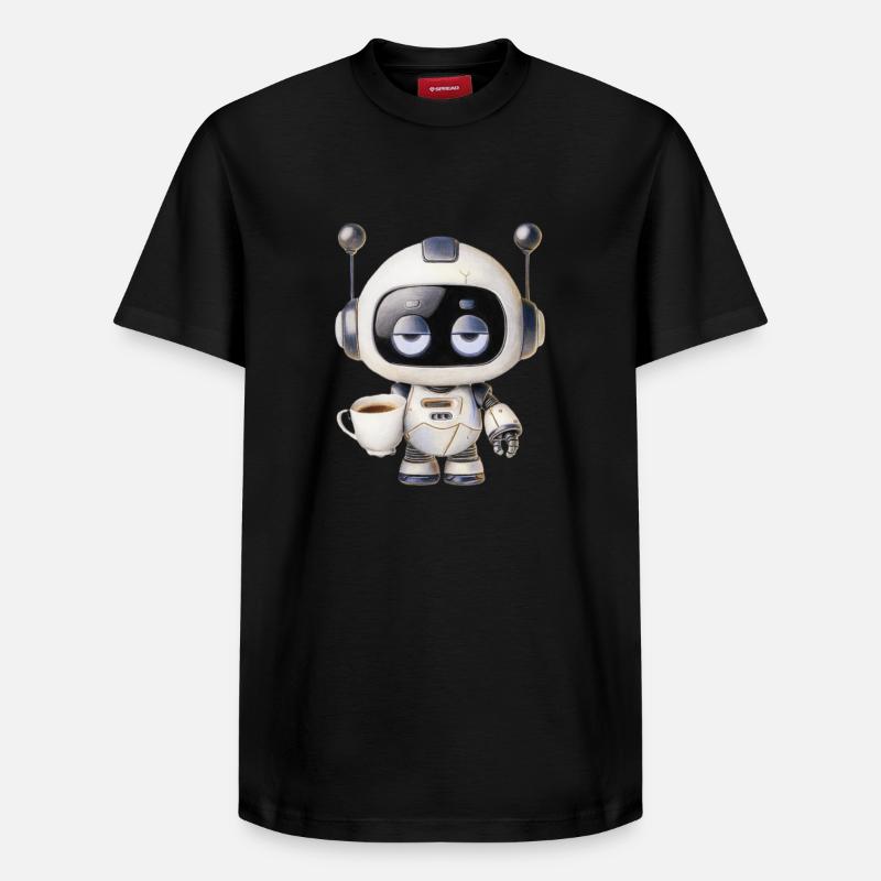 Roboter Kaffee - Relaxed Unisex Supima Cotton T-Shirt – von SPREAD - Schwarz