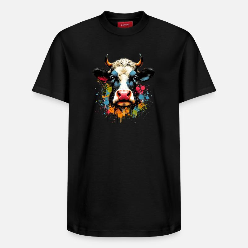 Vache - T-shirt unisexe décontracté en coton Supima – de SPREAD - noir