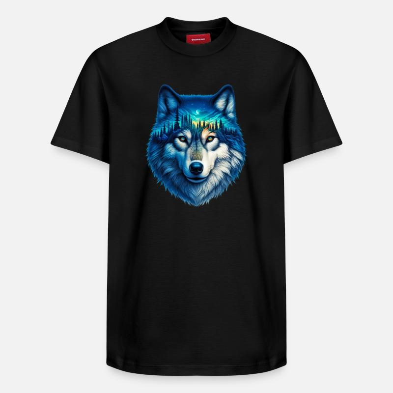 Loup - T-shirt unisexe décontracté en coton Supima – de SPREAD - noir