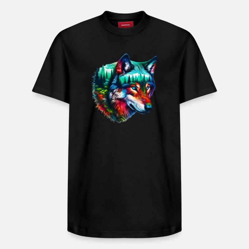 Loup - T-shirt unisexe décontracté en coton Supima – de SPREAD - noir