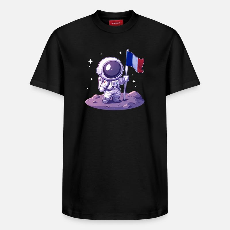 Astronaute Français - T-shirt unisexe décontracté en coton Supima – de SPREAD - noir