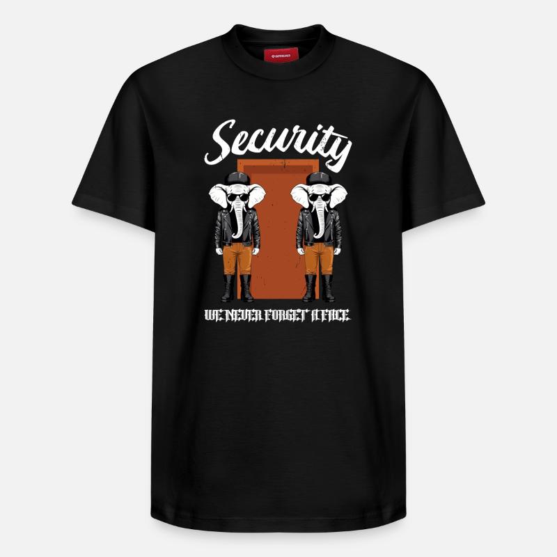 Éléphants de sécurité - T-shirt unisexe décontracté en coton Supima – de SPREAD - noir