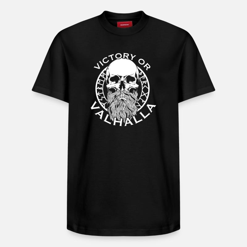 Victoria oder Walhalla - Relaxed Unisex Supima Cotton T-Shirt – von SPREAD - Schwarz