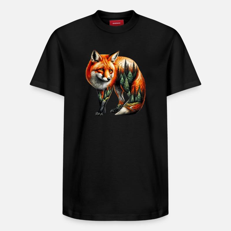 Renard - T-shirt unisexe décontracté en coton Supima – de SPREAD - noir