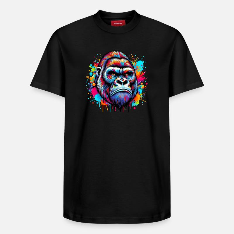 Gorille - T-shirt unisexe décontracté en coton Supima – de SPREAD - noir