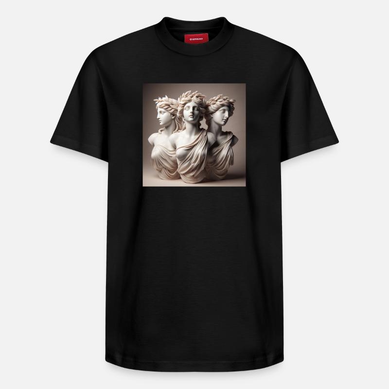 Sculptures grecques - T-shirt unisexe décontracté en coton Supima – de SPREAD - noir