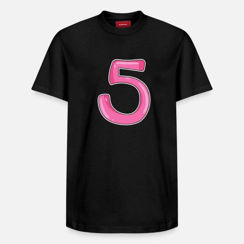 Cinq chiffres numéro 5 - T-shirt unisexe décontracté en coton Supima – de SPREAD - noir