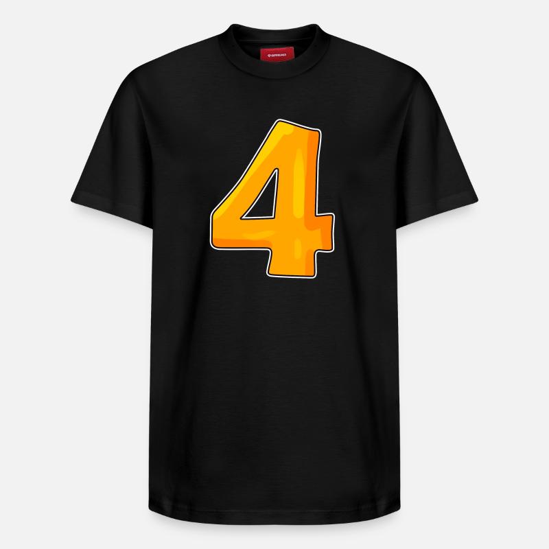 Numéro numéro 4 - T-shirt unisexe décontracté en coton Supima – de SPREAD - noir