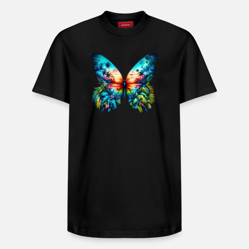 Papillon - T-shirt unisexe décontracté en coton Supima – de SPREAD - noir