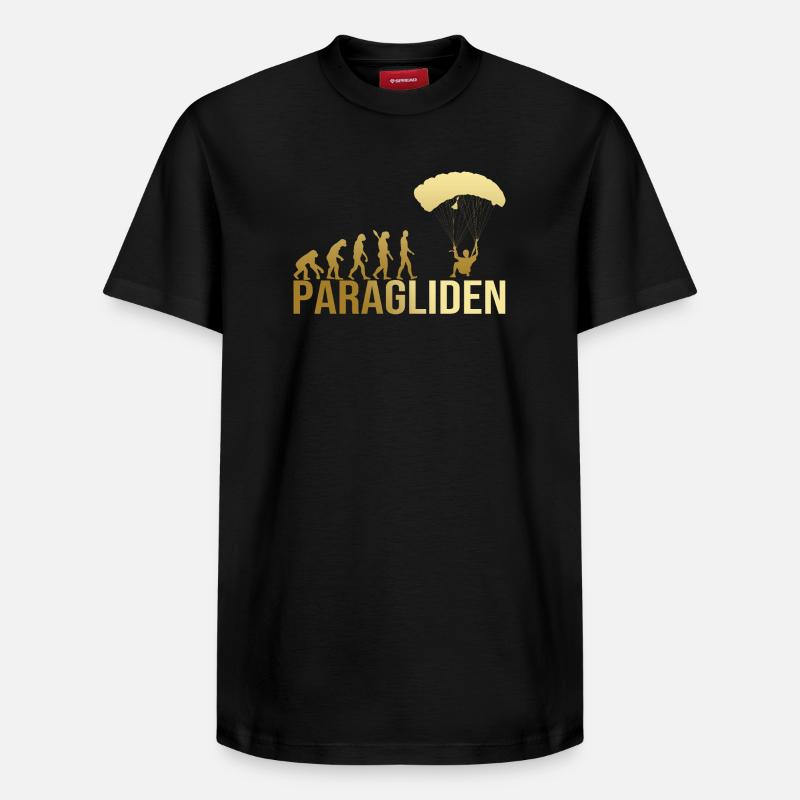 Evolution Paragliden - Relaxed Unisex Supima Cotton T-Shirt – von SPREAD - Schwarz