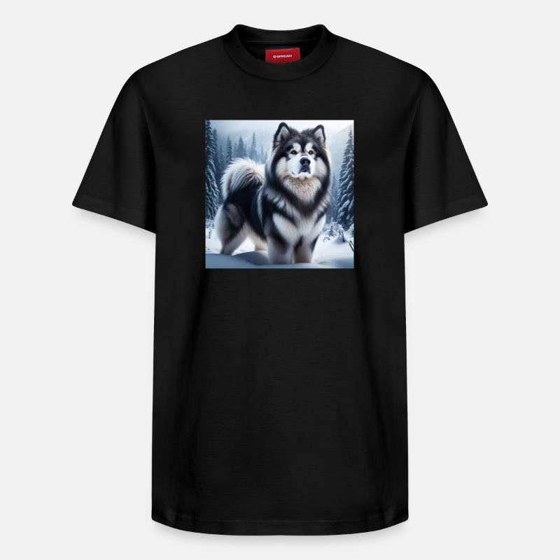Malamute d’Alaska - T-shirt unisexe décontracté en coton Supima – de SPREAD - noir