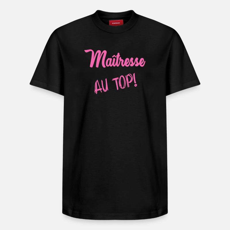 MAÎTRESSE. MERCI. MERCI MAÎTRESSE - T-shirt unisexe décontracté en coton Supima – de SPREAD - noir