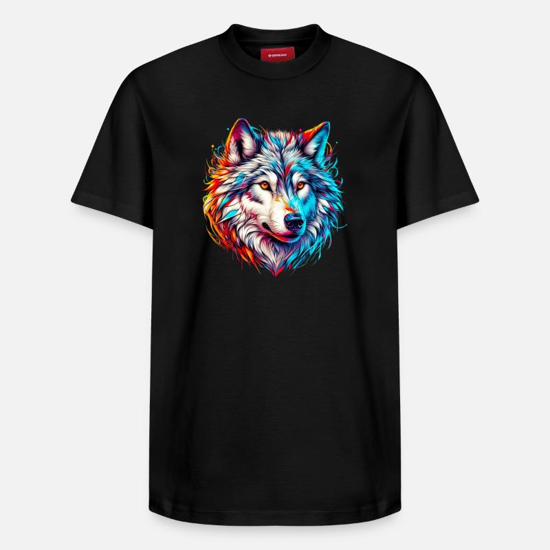 Loup - T-shirt unisexe décontracté en coton Supima – de SPREAD - noir