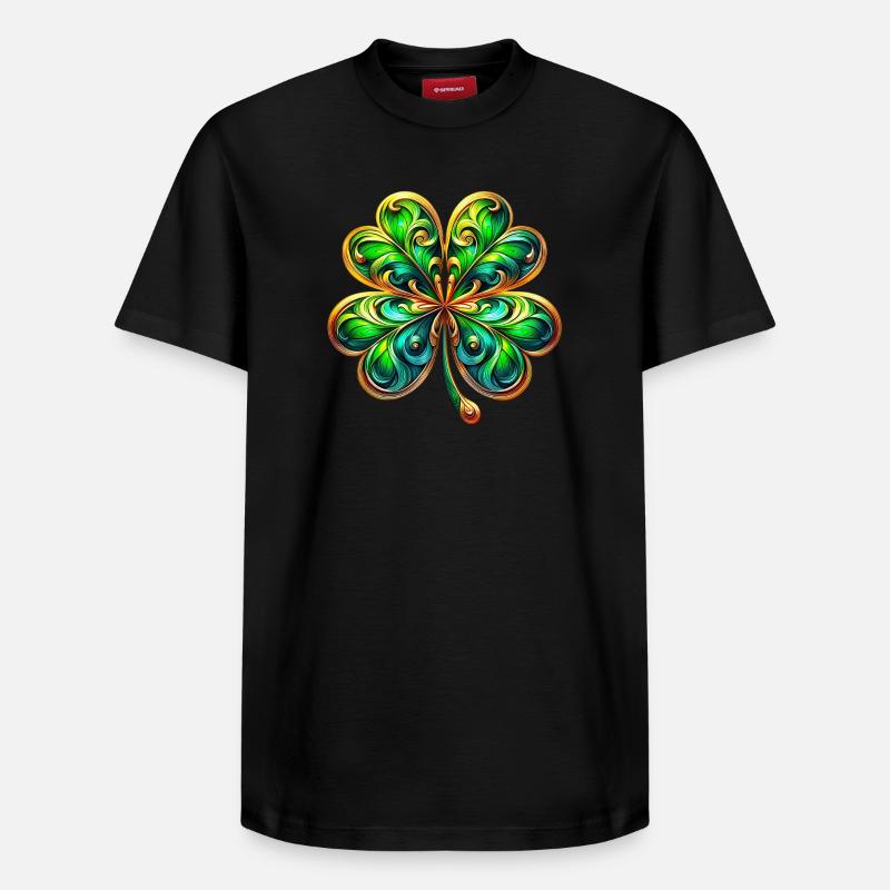 Vierblättriges Kleeblatt - Relaxed Unisex Supima Cotton T-Shirt – von SPREAD - Schwarz