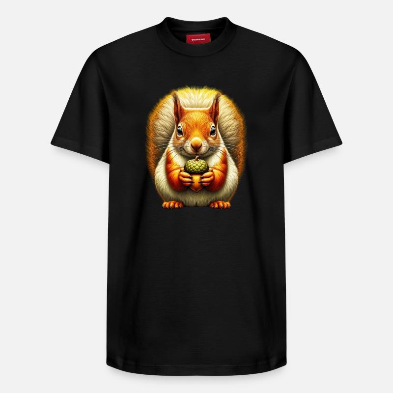 Écureuil - T-shirt unisexe décontracté en coton Supima – de SPREAD - noir