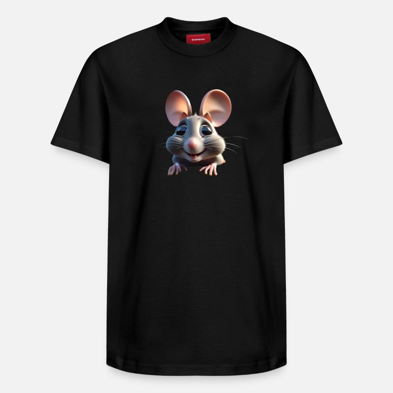 Souris 1 - T-shirt unisexe décontracté en coton Supima – de SPREAD - noir