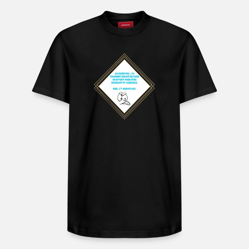 J'y arrive pas - T-shirt unisexe décontracté en coton Supima – de SPREAD - noir