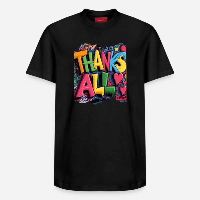 Frohes Dankeschön Graffiti Design - Relaxed Unisex Supima Cotton T-Shirt – von SPREAD - Schwarz