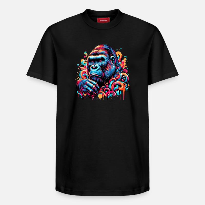 Gorille - T-shirt unisexe décontracté en coton Supima – de SPREAD - noir