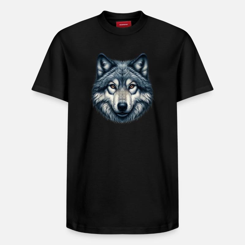 Loup - T-shirt unisexe décontracté en coton Supima – de SPREAD - noir