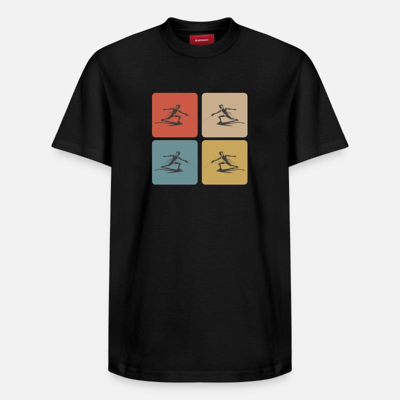 Fechten - Relaxed Unisex Supima Cotton T-Shirt – von SPREAD - Schwarz