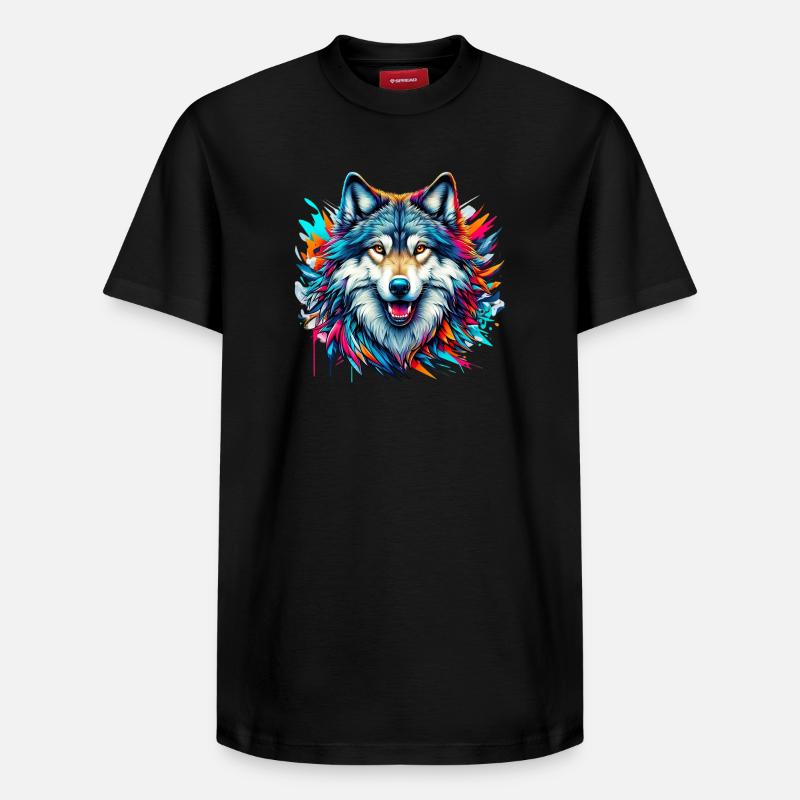 Wolf - Relaxed Unisex Supima Cotton T-Shirt – von SPREAD - Schwarz