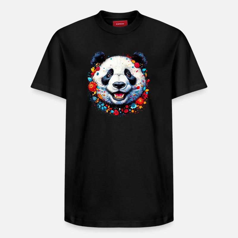 Panda - T-shirt unisexe décontracté en coton Supima – de SPREAD - noir