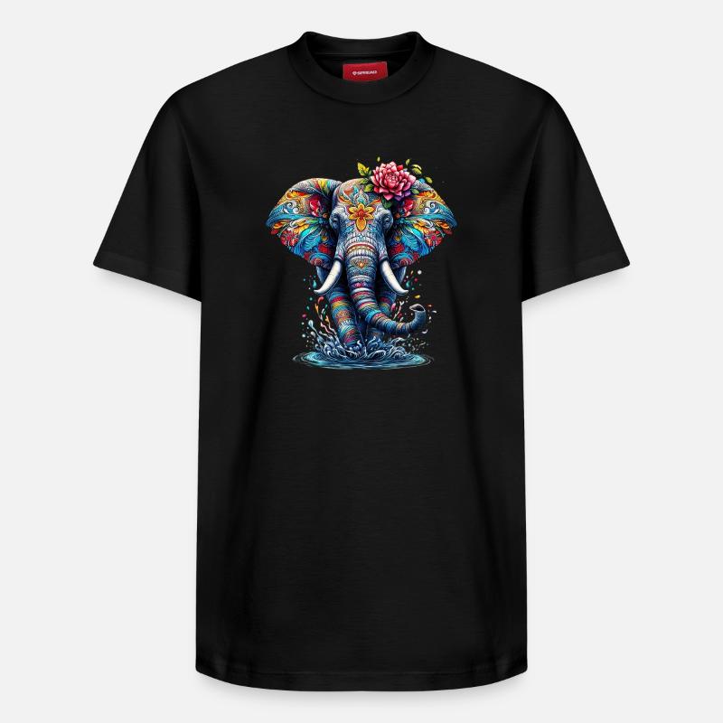 Elefant - Relaxed Unisex Supima Cotton T-Shirt – von SPREAD - Schwarz