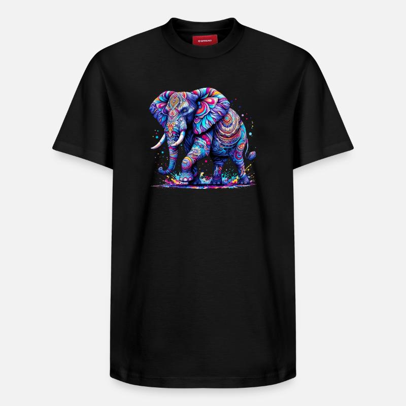 Elefant - Relaxed Unisex Supima Cotton T-Shirt – von SPREAD - Schwarz