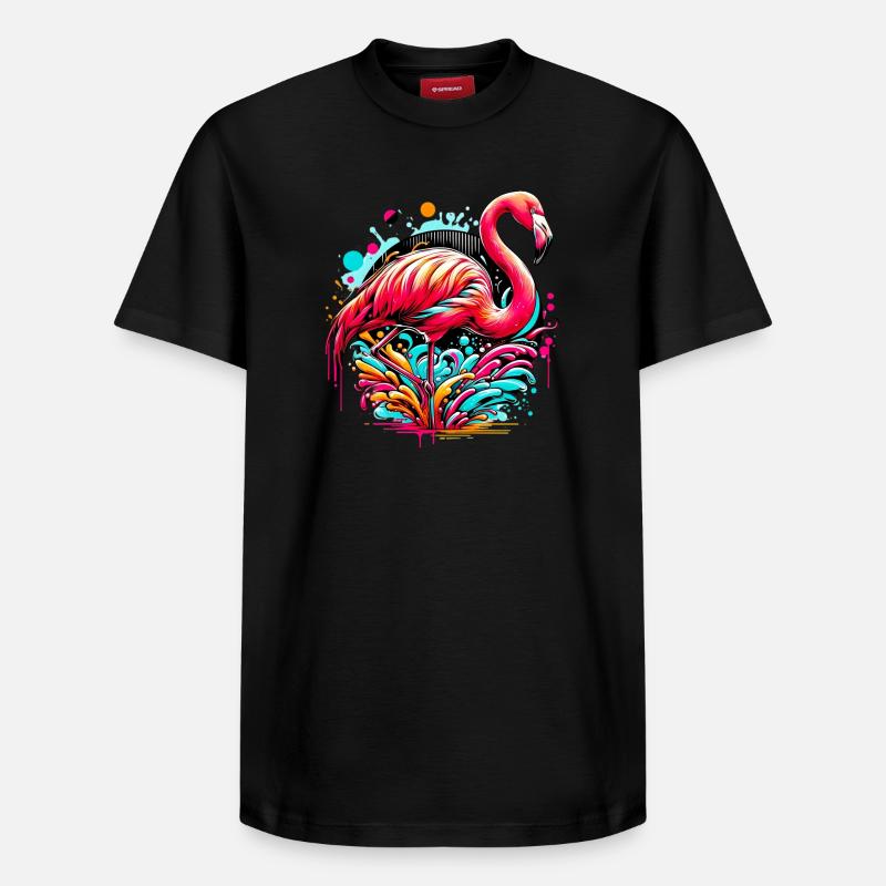 Flamant - T-shirt unisexe décontracté en coton Supima – de SPREAD - noir